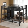 Mshliw King Over Twin XL Metal Bunk Bed with Built-in Wardrobe & Foldable Desk, Multifunctional Loft Bed with Storage & Guardrails - 2 of 4