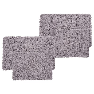 Lavish Home 2 Piece Memory Foam Shag Bath Mat Set Ivory