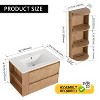 Akoasm 30 Inch Wall Bathroom Storage Vanity Cabinet Rack With Soft Close Doors(WITH SINK)-Oak - 2 of 4