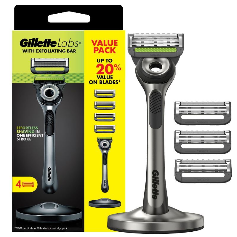 Gillette Labs Value Pack Razor - Handle + 4 Blade Refills, 1 of 9