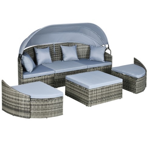 Outdoor lounge deals bed with canopy