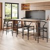 Infurnic Counter and Bar Stools, Comfortable Woven Seat with Sturdy Legs, Modern Accent Chairs for Kitchen and Dining Room, Black, 17.5"*20"*39.4" - 2 of 4