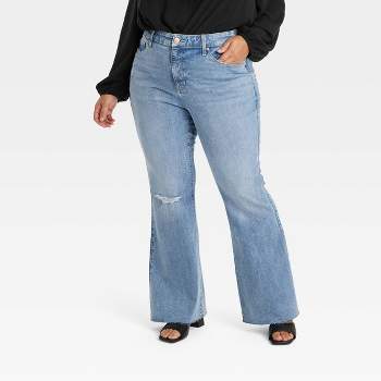 Women's High-rise Cropped Slim Straight Jeans - Ava & Viv™ Medium Wash 17 :  Target