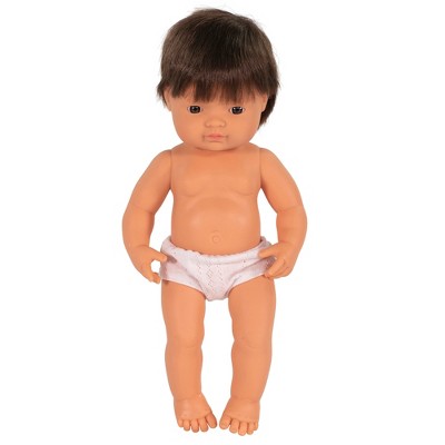 Miniland Educational Anatomically Correct 15" Baby Doll, Boy, Brunette Hair