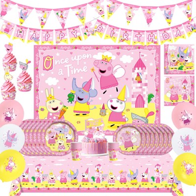 Treasures Gifted Princess Peppa Pig Birthday Supplies Ultimate Set for 24 Guests