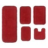 Radiant Bathroom Rugs Set, Washable Rug, Extra Soft and Absorbent bath Rug, Bath Mat Set, Bath Floor Mat Non-Slip, 5 Pcs Set with Contour, Red - 2 of 4