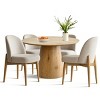 5 Piece Oak Wood Dining Table Set for 4,Extendable Dining Table with 4 Upholstered Armless Dining Chairs for Dining Room,Kitchen-Maison Boucle - 2 of 4