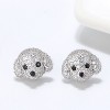 Poodle Maltese Dog Stud Earrings for Women Clear Cubic Zirconia Ginger Lyne Collection - 2 of 4