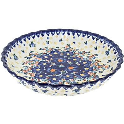 Blue Rose Polish Pottery 100 Vena Pie Plate