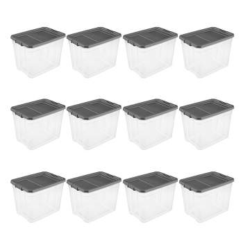 Sterilite 40 Qt Clear Plastic Storage Bin Totes w/ Latching Lid, Gray (18  Pack), 18pk - Food 4 Less