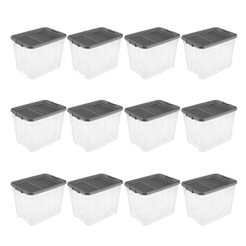 6 Pcs Christmas Storage Bins with Lids 30 Qt Stackable Plastic