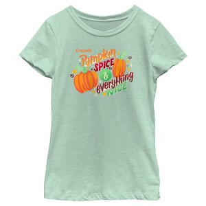 Girl's Crayola Pumpkin Spice Everything Nice T-Shirt - 1 of 4