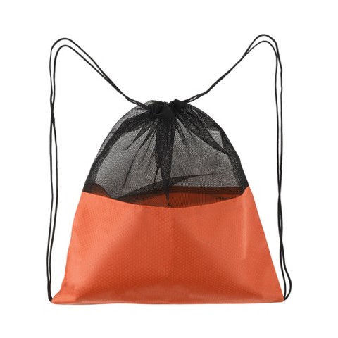 Unique Bargains Drawstring Backpacks Polyester Orange 1 Pc