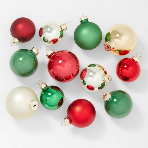 Round glass ornaments deals christmas