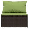 vidaXL Patio Middle Sofa Brown PE rattan Medium Adjustable Feet - 3 of 4