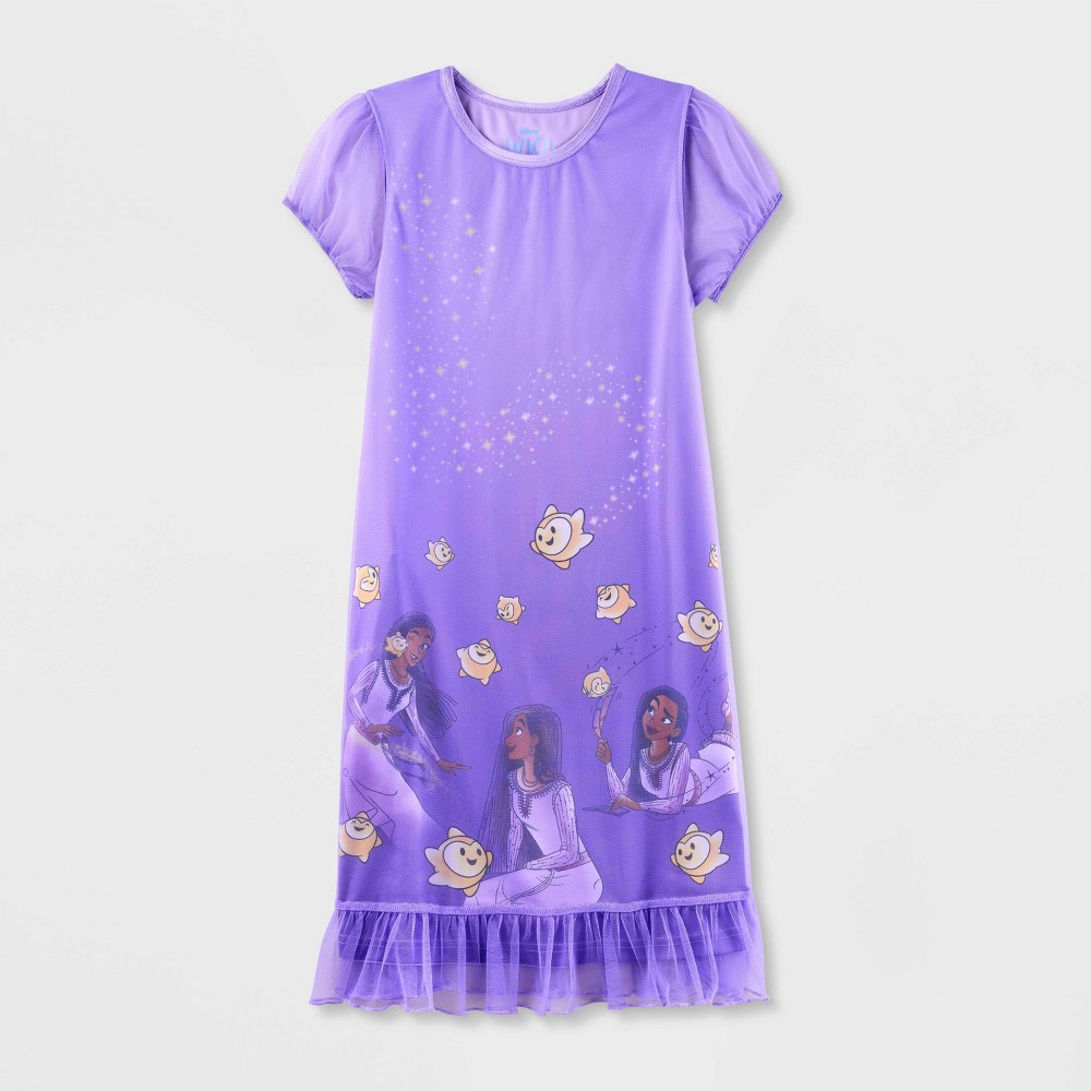 Photos - Other Textiles Disney Girls'  Wish Asha NightGown - Purple XS 