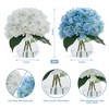 Artificial Hydrangea Flowers in Glass Vase with Faux Water, Fake Hydrangeas, Faux Flower Arrangements for Home Office, Table Centerpiece(2Pcs) - 2 of 4