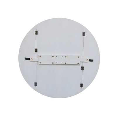 White Round Extendable Solid Wood Dining Table