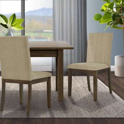 510 Design Set of 2 Everly Upholstered Channel Back Dining Chairs