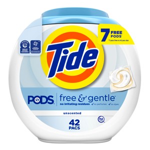 Tide Pods HE Compatible Laundry Detergent Pacs - Free & Gentle - 1 of 4