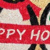HomeRoots 17" X 29" Brown White And Red Christmas Happy Holidays Outdoor Coir Door Mat - 4 of 4