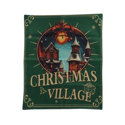 Unique Bargains Dining Chair Slipcovers Pattern Linen Green 22.83"x19.29" 1 Pc