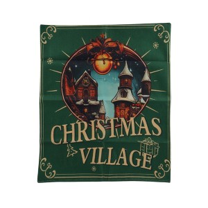 Unique Bargains Dining Chair Slipcovers Pattern Linen Green 22.83"x19.29" 1 Pc - 1 of 4