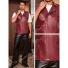 INSPIRE CHIC Men's Motorcycle Zipper Punk Sleeveless Faux Leather Jacket Vest - 4 of 4