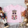 Pink and Teal Nutcracker Patchwork Print - Youth Short Sleeve Graphic T-Shirt and Toddler Short Sleeve Graphic T-Shirt - 2 of 4