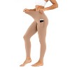 Pack of 3 High Waist Women Legging with Side Pockets , Super Soft , Durable & Breathable Body Contour Women Bottoms (SMALL _ Black , Beige & Taupe) - 3 of 4