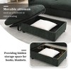 Whisen Oversized Chenille Sectional Sofa Couch with Storage Ottoman and Pockets, Adjustable Phone Holder and Charging Ports - 4 of 4