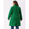 Agnes Orinda Women's Plus Size Winter Notched Lapel Double Breasted Pockets Long Overcoats - 4 of 4