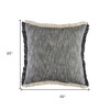 20" X 20" Dark Blue And White 100% Cotton Abstract Zippered Pillow - 3 of 4