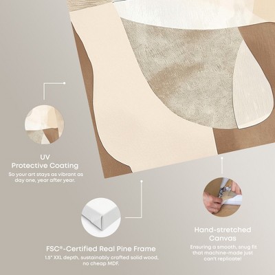 Perfect Tan Shapes Modern Earth Tone Abstract Canvas Wall Art