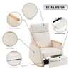 GDFStudio Morgan Modern Rubber Wood and Fabric Upholstered Rocking Chair with Footrest and Side Storage Pocket - 4 of 4