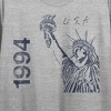 Team Gear Vintage Statue Of Liberty USA 1994 Women's Athletic Heather Crew Neck Short Sleeve Crop Top-Small - 2 of 4