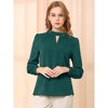 INSPIRE CHIC Women's Office Keyhole Elegant Stand Collar Long Sleeve Back Neck Button Blouse - 2 of 4