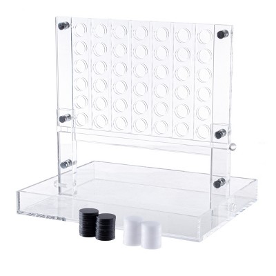 Trademark Games Acrylic 4 in a Row Game - Fun Strategy Game,Tabletop Decoration and Functional Desk Decor- Black and White