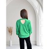 Women's Crew Neck Cut Out Back Knitted Sweater - Vine & Love - 2 of 2