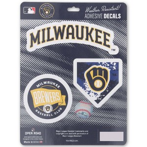 MLB Milwaukee Brewers Sticker Decal - 3pk - 1 of 4