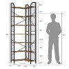 GustoWave 7-Tier Corner Bookshelf 86" Tall L-Shaped Bookcase Storage Shelf with Metal Frame - 2 of 4