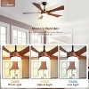 52 Inch High CFM Modern Ceiling Fan with Lights and Remote for Bedroom Living Room Farmhouse Patio Porch Reversible DC Motor Noiseles - 3 of 4