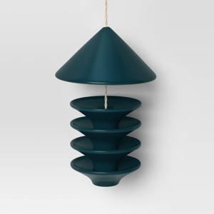 Ceramic Matte Tray Bird Feeder 11.22" Teal - Threshold™ - 1 of 4