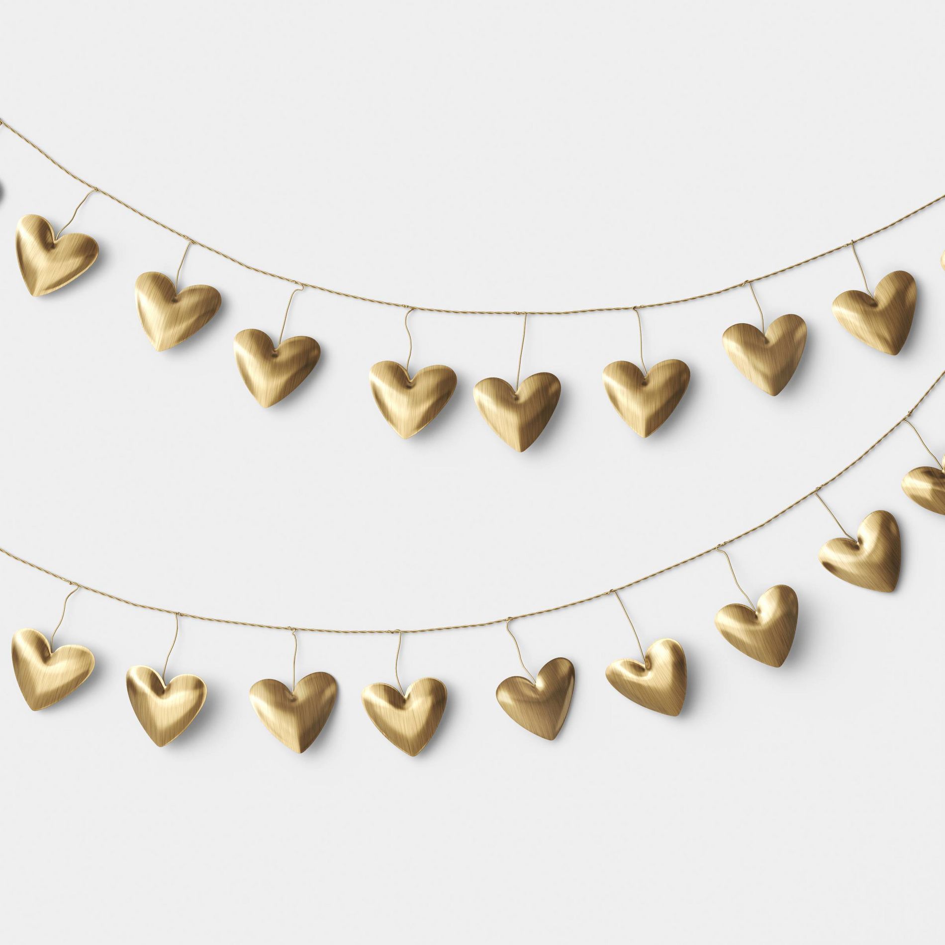 Valentine's Day Silver Metal Hearts Garland - Threshold™