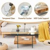 NicBex Modern 2-Tier Square Coffee Table with Storage, Clear Tempered Glass Top & Texture Open Shelf,Center Table for Living Room - 4 of 4