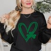 Simply Sage Market Women's Graphic Sweatshirt Hand Drawn Heart With Shamrock - 2 of 4