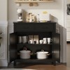 VYNXARI Kitchen Storage Cabinet, Farmhouse Buffet Cabinet with Storage, Coffee Bar Floor Sideboard Buffet for Living Room, Dining Room, Bathroom,Gray - 3 of 4