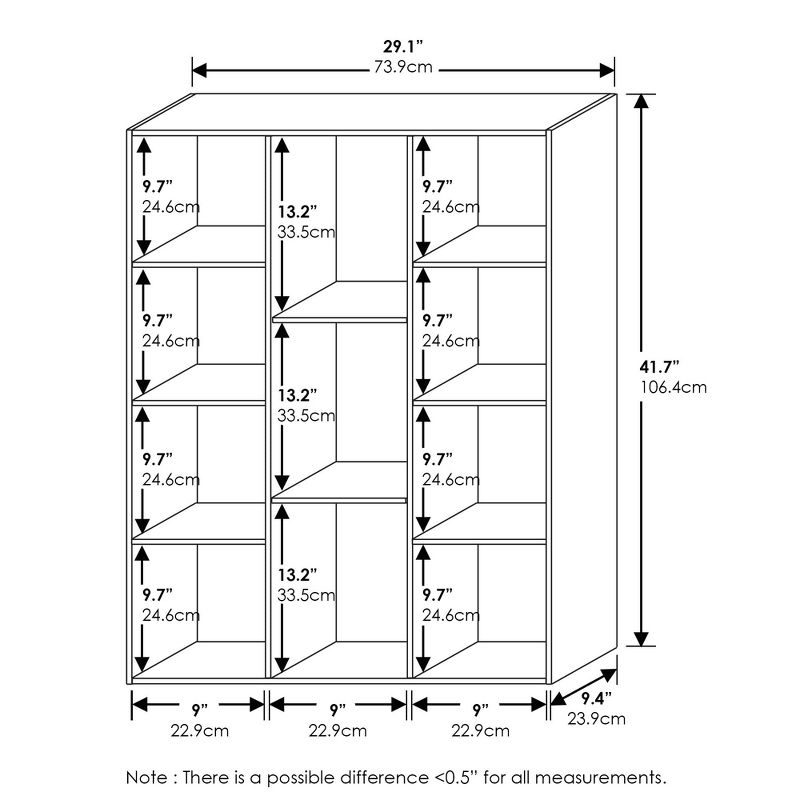 Furinno Luder 11-Cube Reversible Open Shelf Bookcase, White/Green, 3 of 5
