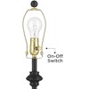 360 Lighting Lynn Modern Industrial Buffet Table Lamps 26" High Set of 2 Dark Bronze Metal Black Faux Silk Drum Shade for Bedroom Living Room Bedside - 3 of 4