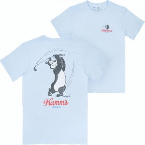 Mens Hamms Beer Golf Swing Blue Colorway Front and Back Print T-Shirt - 1 of 4